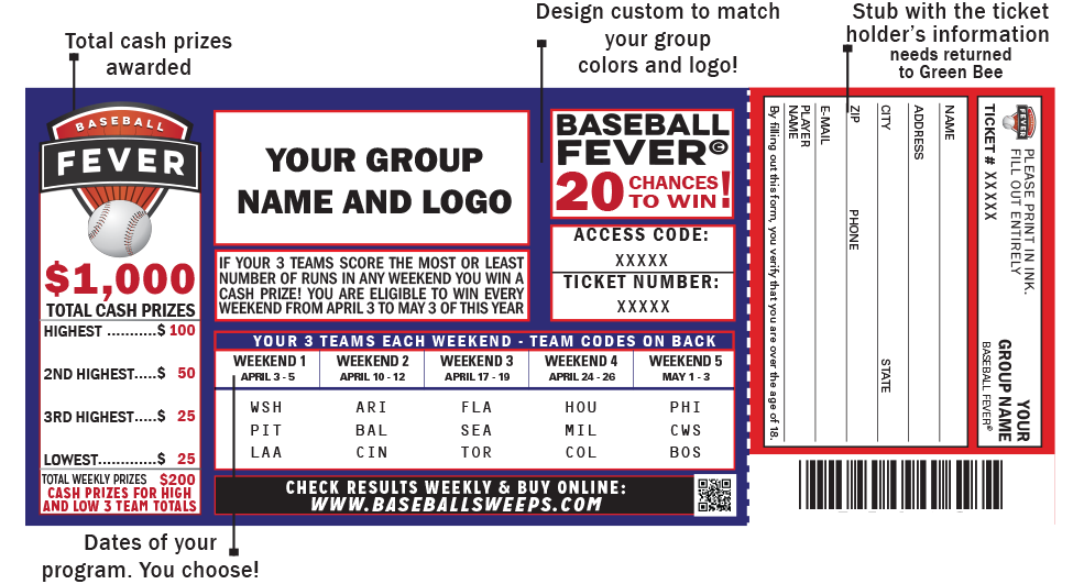 Baseball Fever Fundraiser Ticket