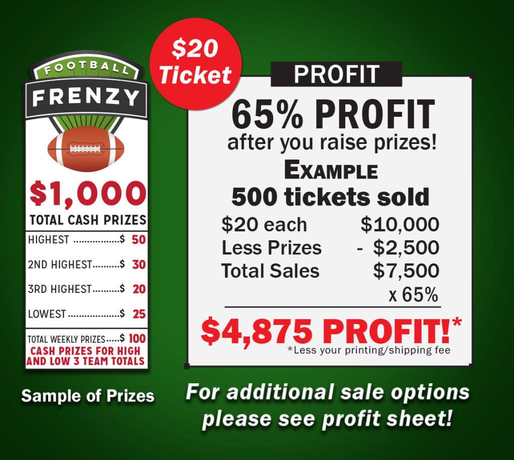 Football Frenzy Fundraiser Field Goal Program Option $20 Tickets