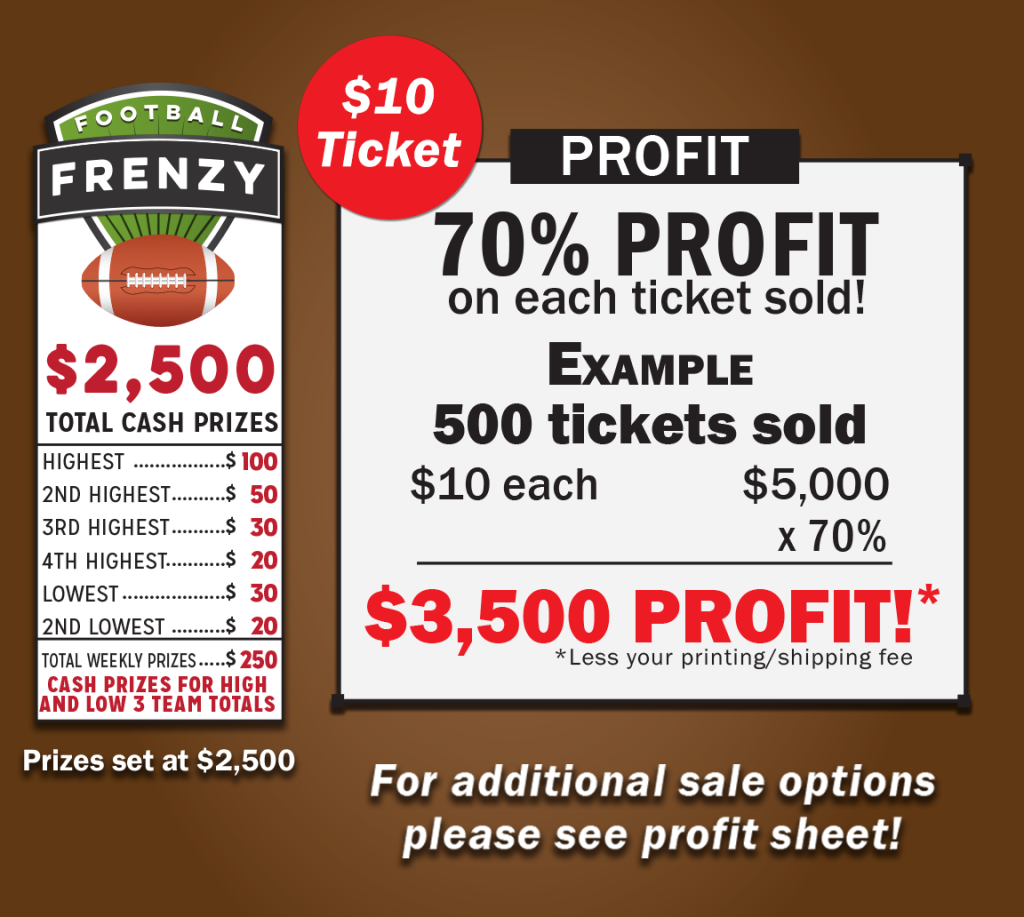 Football Frenzy Fundraiser Touchdown Program Option $10 Tickets