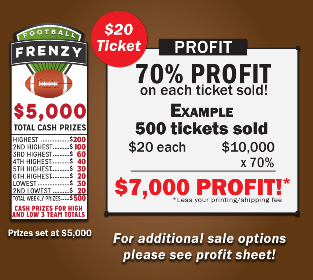 Football Frenzy Fundraiser Touchdown Program Option $20 Tickets